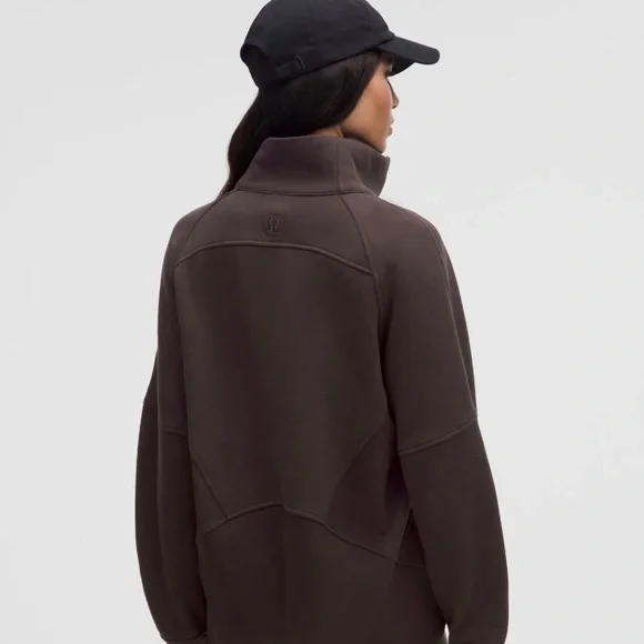 lululemon oversized Funnel neck Half-Zip Scuba Sequoia M/L - Picture 2 of 3